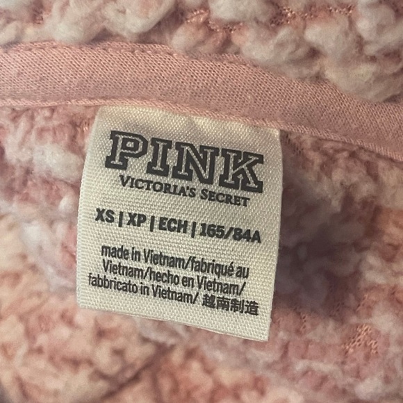 Victoria’s Secret PINK Teddy Sherpa Pull-Over Hoodie w/ Logo Drawcords - Picture 11 of 12